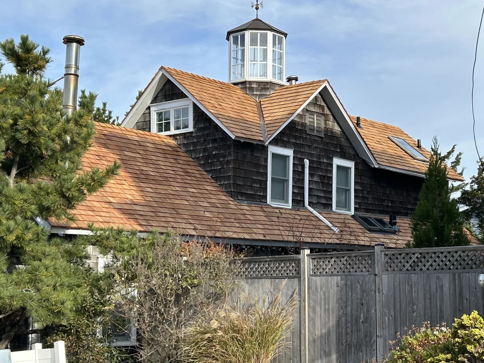 Beautiful completed cedar shake roof in Ship Bottom