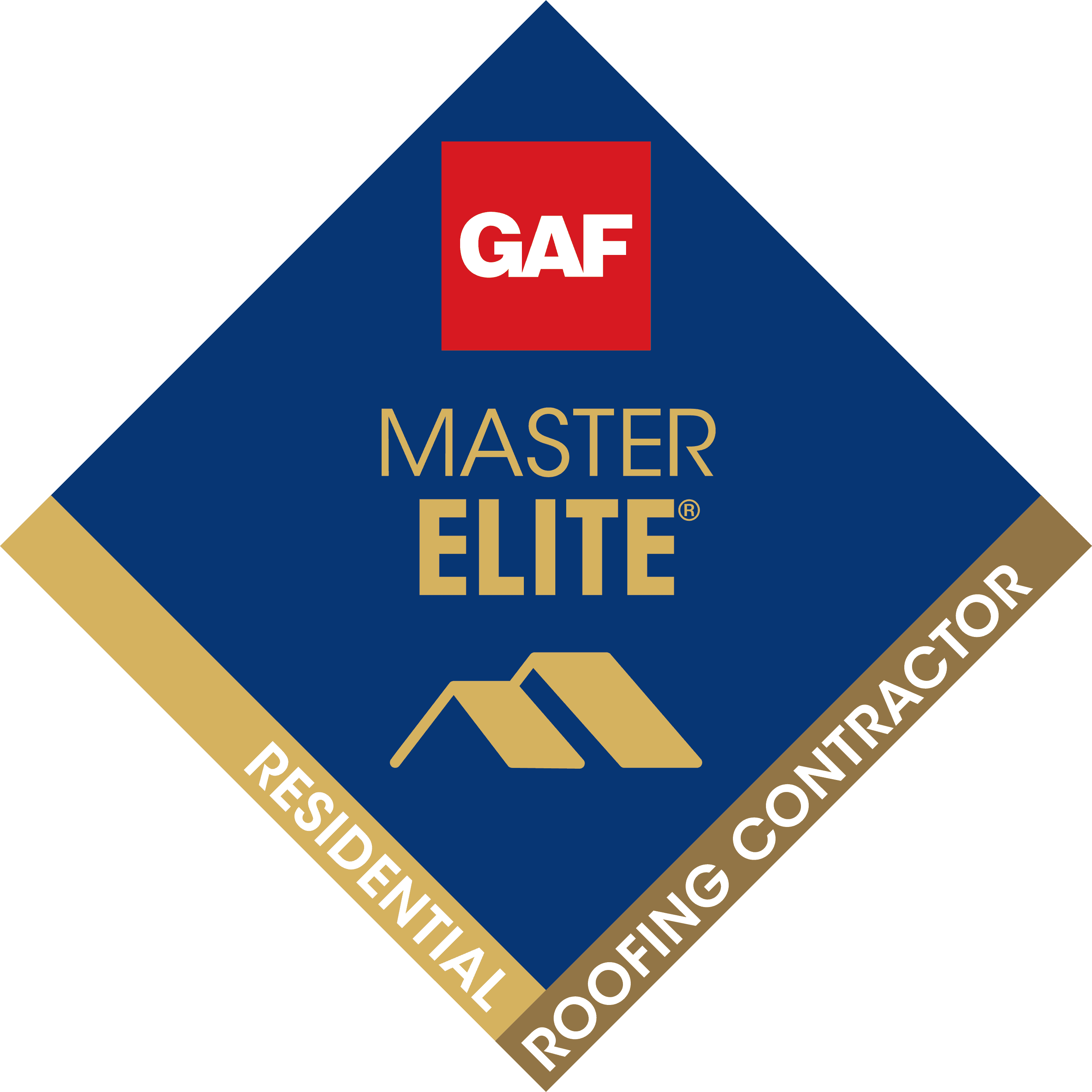 GAF Master Elite residential roofing contractor badge
