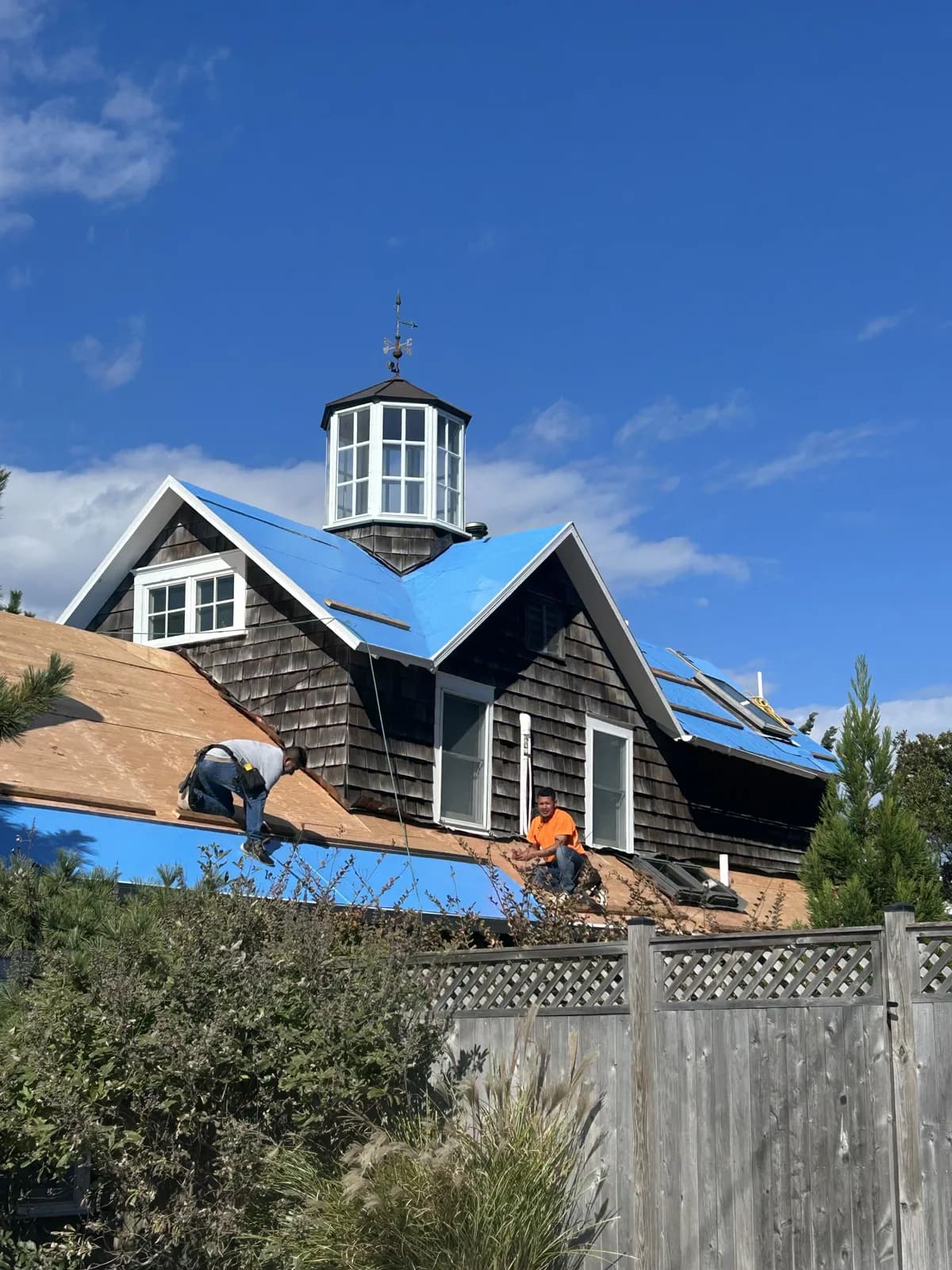 Roof installation underway on a Ship Bottom home